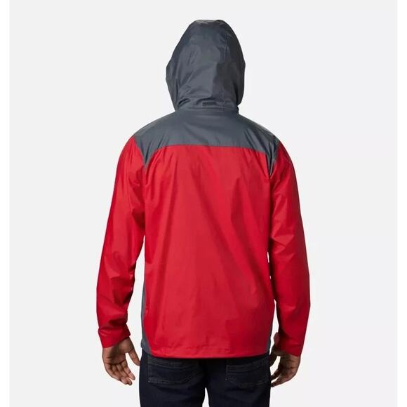 Columbia Red Glennaker Lake Rain Full Zip-Up Hooded Jacket Coat Men's Size Large - Picture 2 of 6